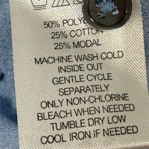 Zachary Prell XL Blue Polo Shirt Modal Cotton Blend Lightweight Golf Travel - Picture 5 of 5